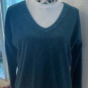 Jill Oversized tunic in gorgeous blue teal corduroy look!